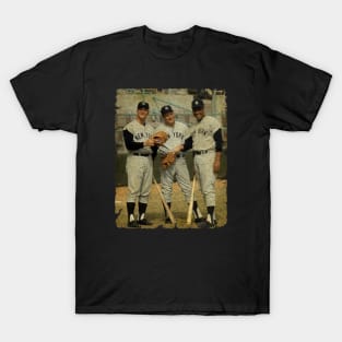 Roger Maris, Mickey Mantle, and Elston Howard in New York Yankees T-Shirt